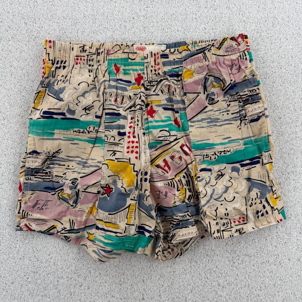 VTG Jams World Shorts Mens Medium Tropical Volleyball Surf Hawaii‎ Cotton USA